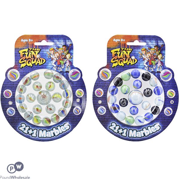 The Fun Squad 21+1 Marbles Set Assorted