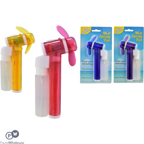 Water Mist Spray Fan Assorted Colours