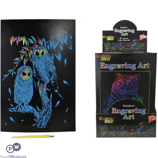Kreative Kids Large Rainbow Engraving Art 6 Assorted CDU