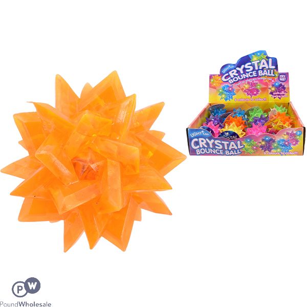 Crystal Bounce Ball With Light Assorted Colours Cdu