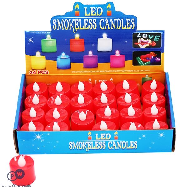 Led Smokeless Candles Red