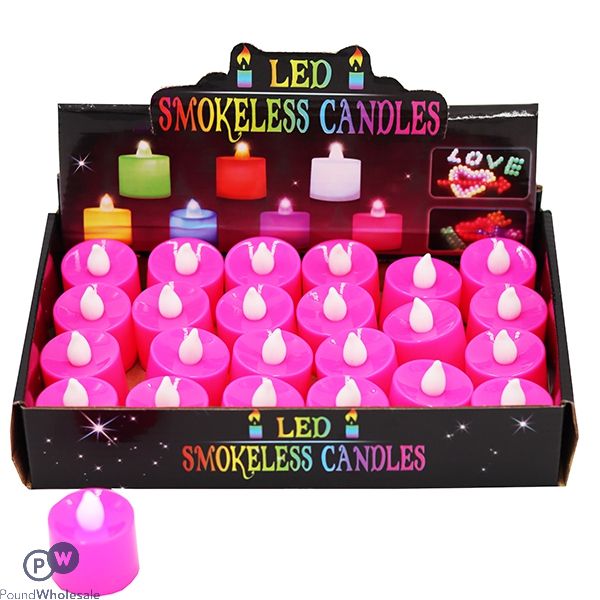 Led Smokeless Candles Pink