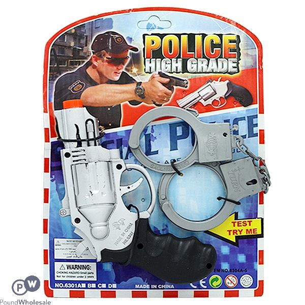 Pistol Gun & Handcuffs Police Set