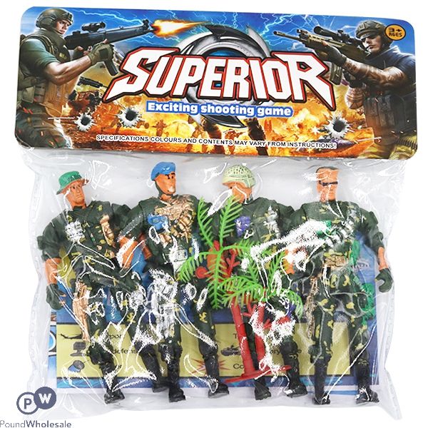 Military 4pc Action Figure Set & Accessories