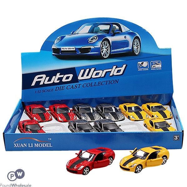 Die-cast Metal Alloy 1:32 Scale Pull-back Sports Car