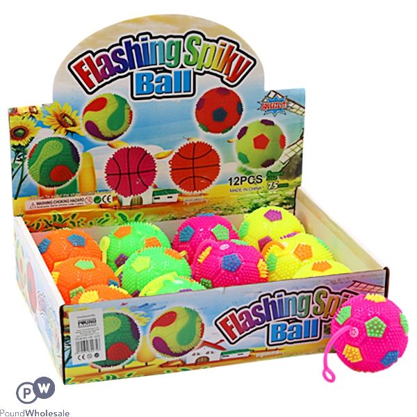 Flashing Multicolour Football Spiky Stretchy String Assorted