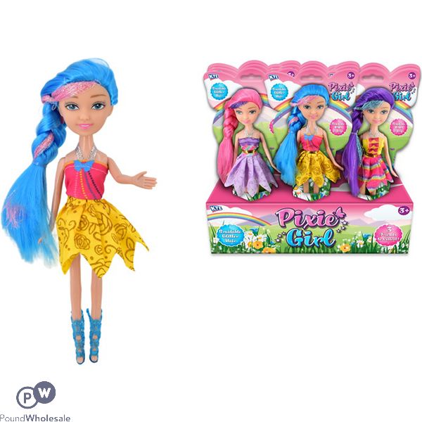 Pixie Girl Bendable Doll 9" Cdu Assorted