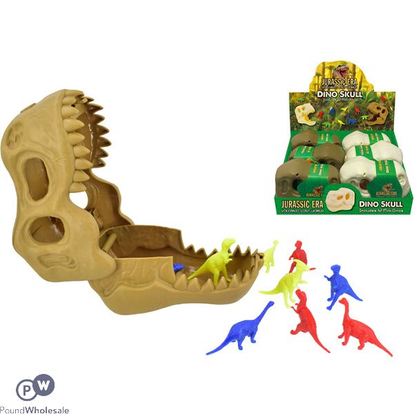 Jurassic Era Dino Skull With Mini Dinosaurs Cdu Assorted