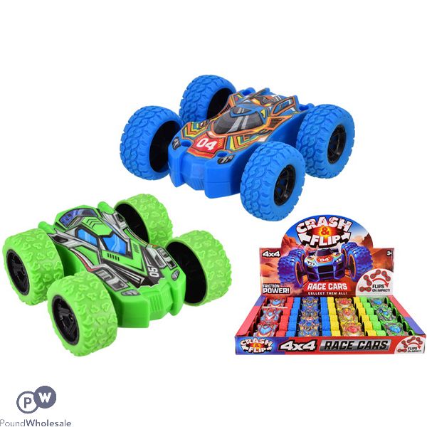 Crash & Flip Friction Power 4x4 Race Cars Cdu Assorted Colours
