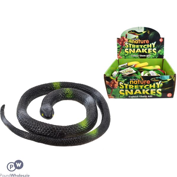 World of Nature Stretchy Snakes Squish Toy CDU Assorted