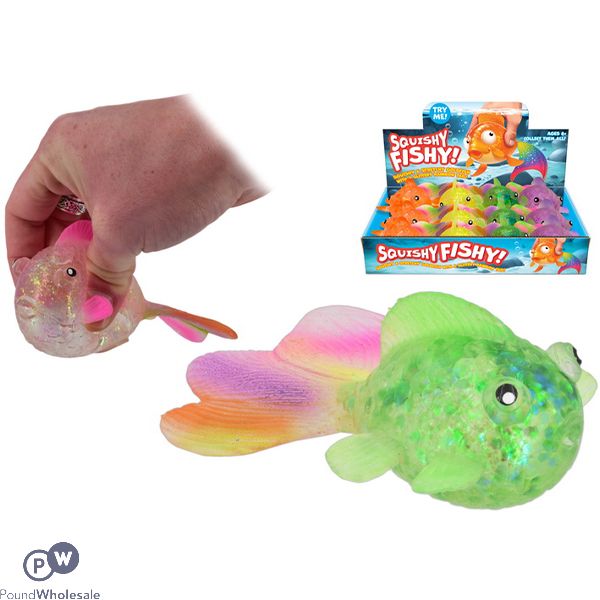 Squishy Fishy Squish Toy CDU Assorted Colours