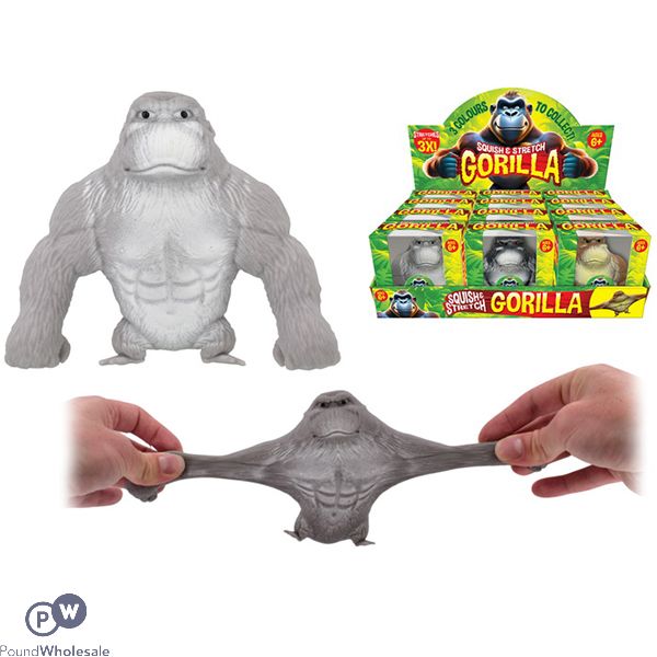Squish & Stretch Gorilla Toy CDU Assorted Colours