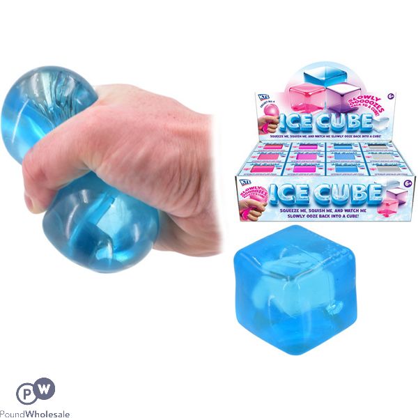 Ice Cube Squish Toy CDU Assorted Colours