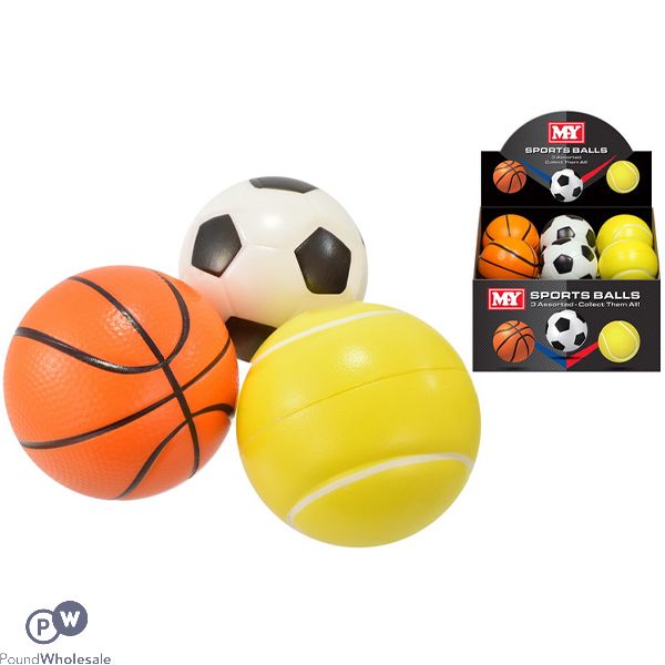 MY PU Sports Balls 9.7cm CDU Assorted