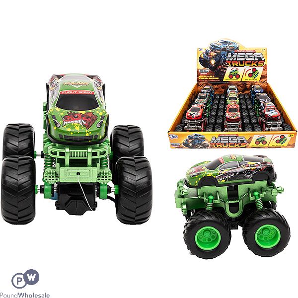 Mega Trucks Friction Power Die-cast Monster Trucks Cdu Assorted