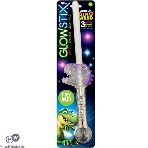 Glowstix Light-up Dino Wand Baton Assorted Colours