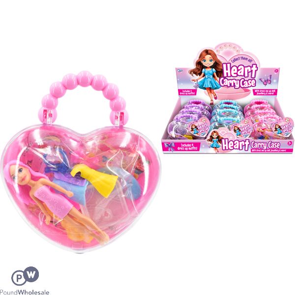 Dress-up Doll Heart Carry Case Cdu Assorted