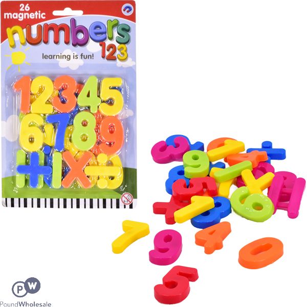 Assorted Colour Magnetic Numbers & Symbols 26 Pack