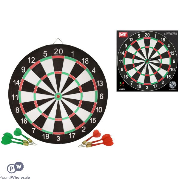 MY Double-Sided Dartboard Set 17"