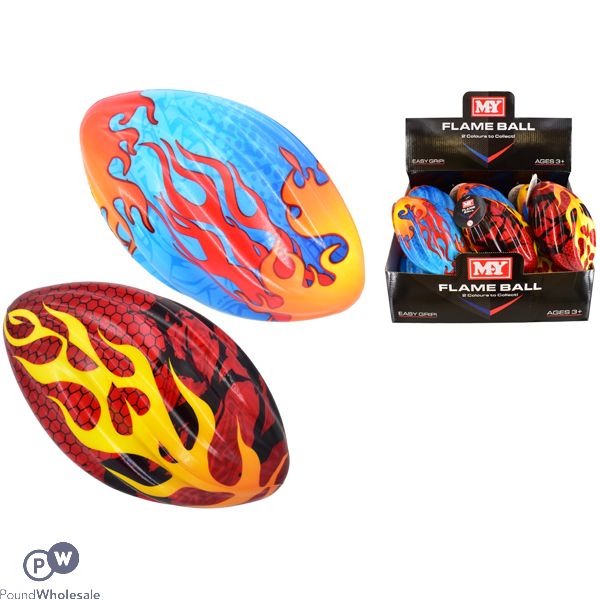 My Pu Flame Rugby Ball 17cm Cdu Assorted