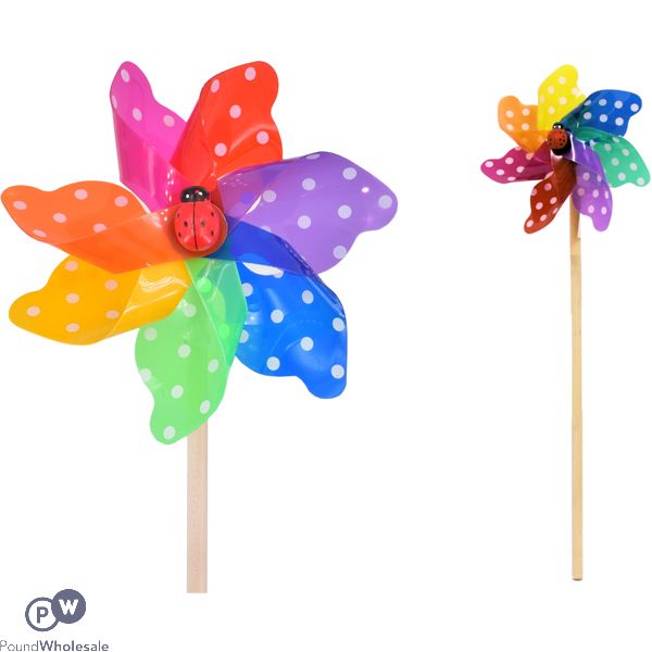 Spotted Colour Windmill 17cm
