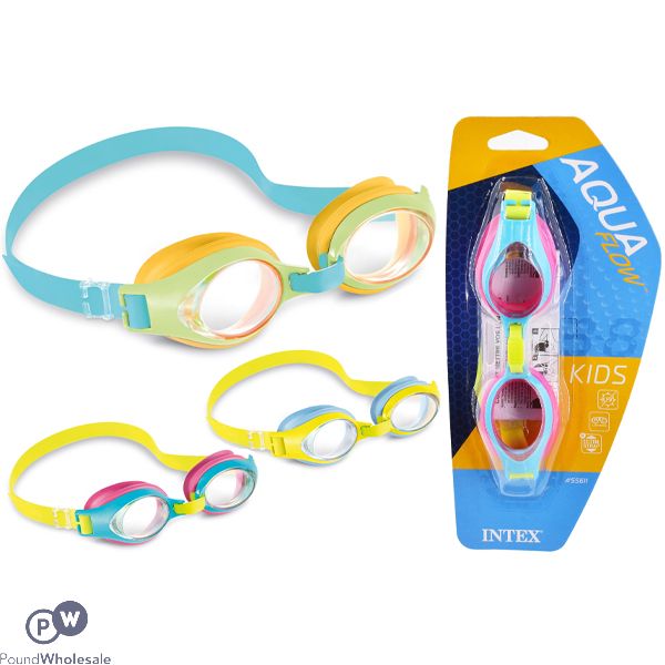 Intex Aqua Flow Kids Swim Goggles Assorted Colours