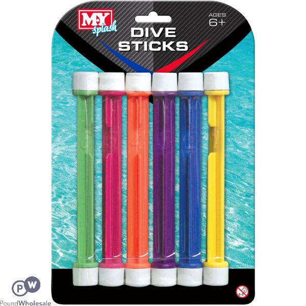 My Assorted Colour Swimming Dive Sticks 6pc