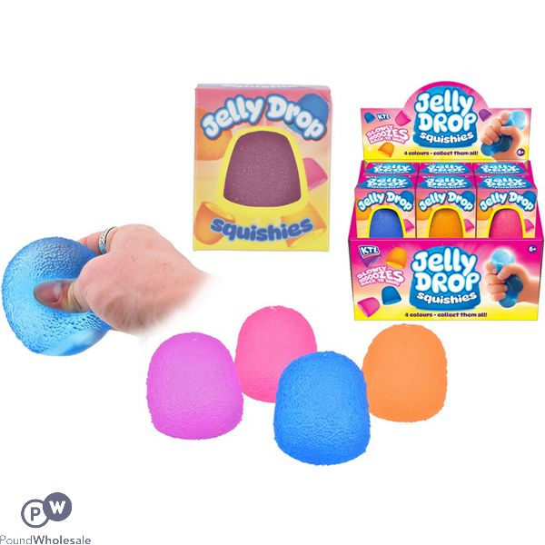 Jelly Drop Squishies Squish Toy 6.5cm Cdu Assorted Colours