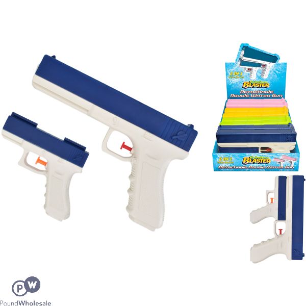 Hydrostorm Blaster 2-in-1 Detachable Double Water Gun Cdu Assorted Colours