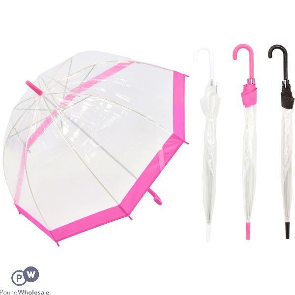 Rib Transparent Kids Umbrella 58cm Assorted Colours