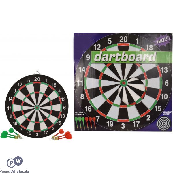 17" Dart Board With 6 Darts