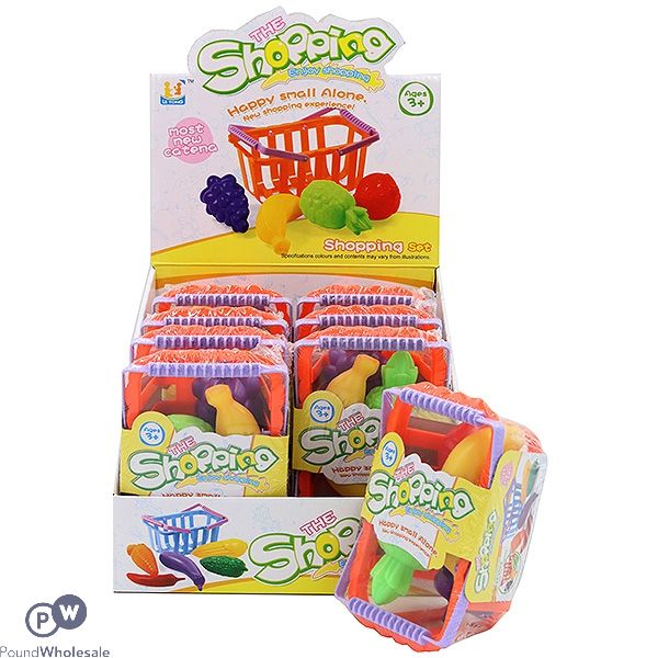 Toy Shopping Basket With Fruit Cdu