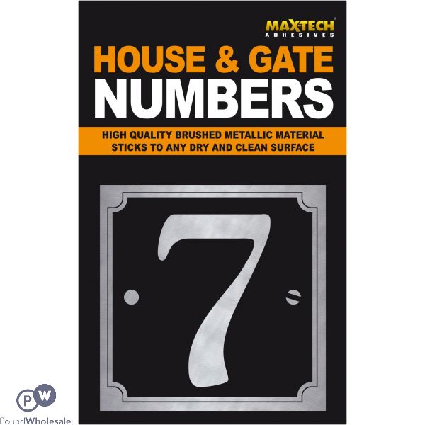 Adhesive House And Gate Number Black With Silver Number 7