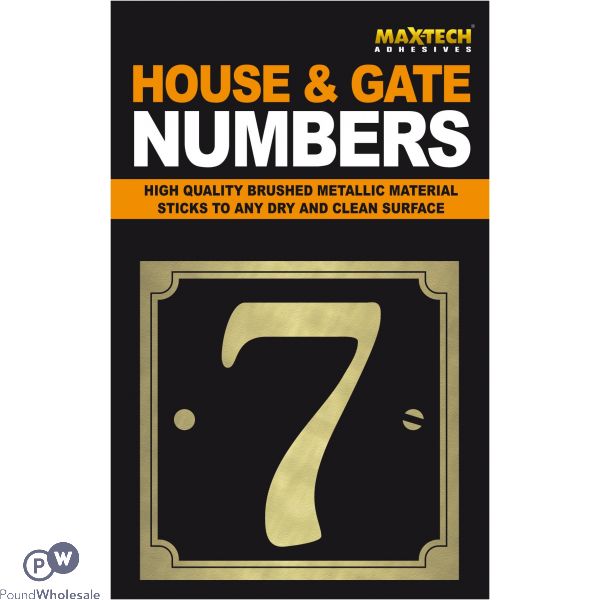 ADHESIVE HOUSE AND GATE NUMBER BLACK WITH GOLD NUMBER 7