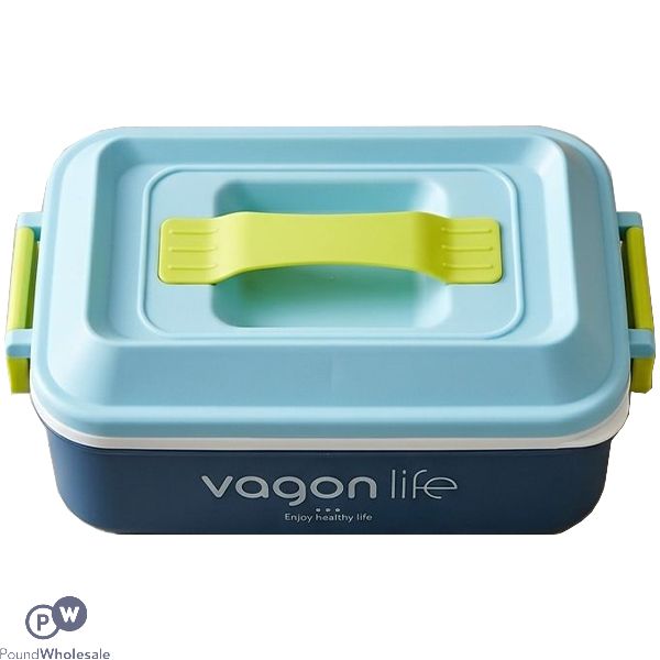 Vagonlife Single Layer Portable Lunch Box With Cutlery 1l Assorted Colours