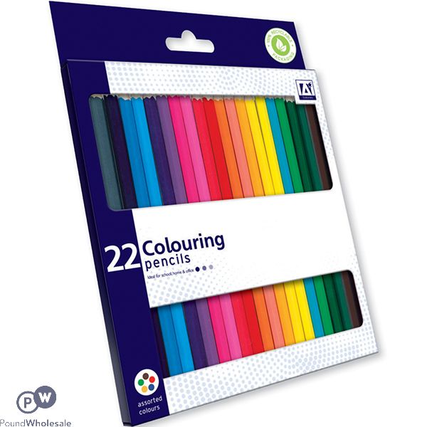 COLOURING PENCILS ASSORTED COLOURS 22 PACK