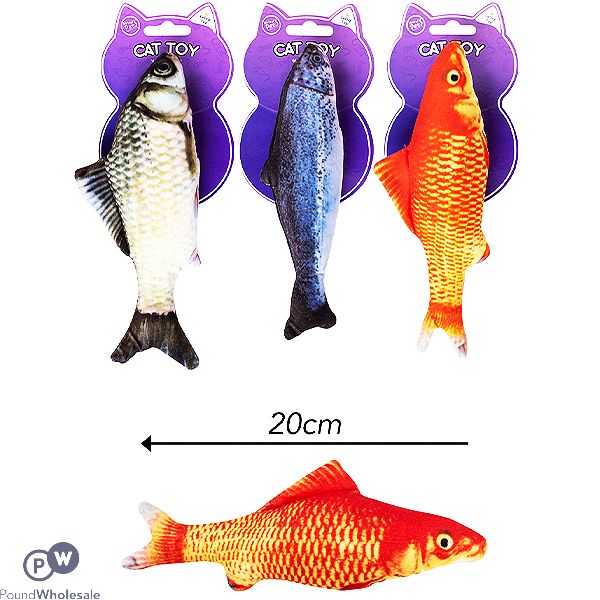 World Of Pets Soft Fish Catnip Cat Toy 20cm Assorted