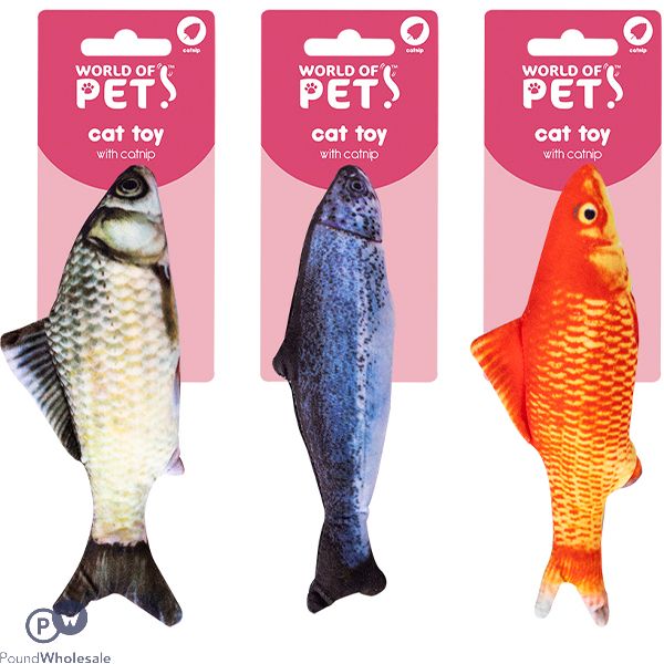 World Of Pets Soft Fish Catnip Cat Toy 20cm Assorted