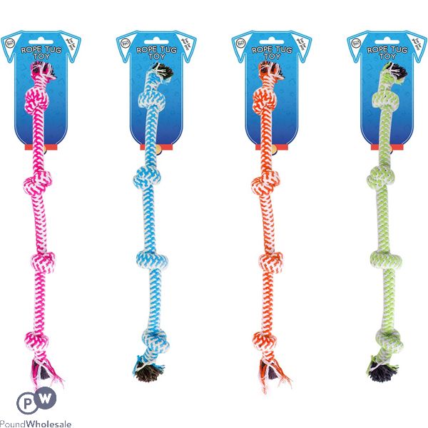 World Of Pets Knotted Rope Dog Toy Assorted Colours