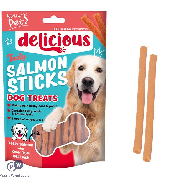 World Of Pets Salmon Sticks Dog Treat 18 Pack 80g