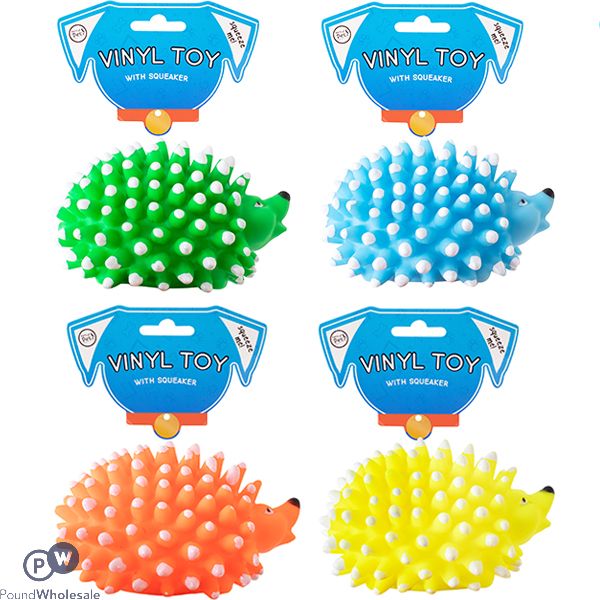 World Of Pets Squeaky Vinyl Hedgehog Dog Toy Assorted Colours