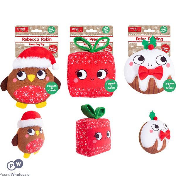 Smart Choice Squeaky Crinkle Plush Dog Toy Assorted
