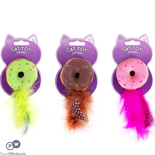 World of Pets Donut Catnip Cat Toy Assorted Colours