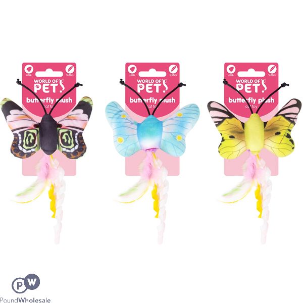 World Of Pets Catnip Butterfly Cat Toy 8cm Assorted