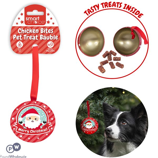 Smart Choice Christmas Chicken Bites Dog Treats Bauble 30g