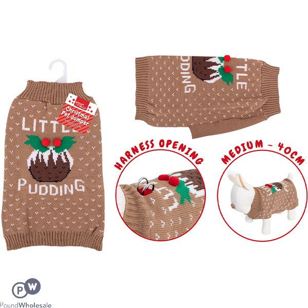 Smart Choice Christmas Little Pudding Dog Jumper Medium 40cm