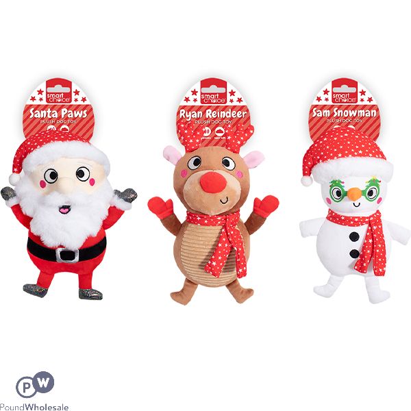 Smart Choice Christmas Plush Dog Toys 30cm Assorted