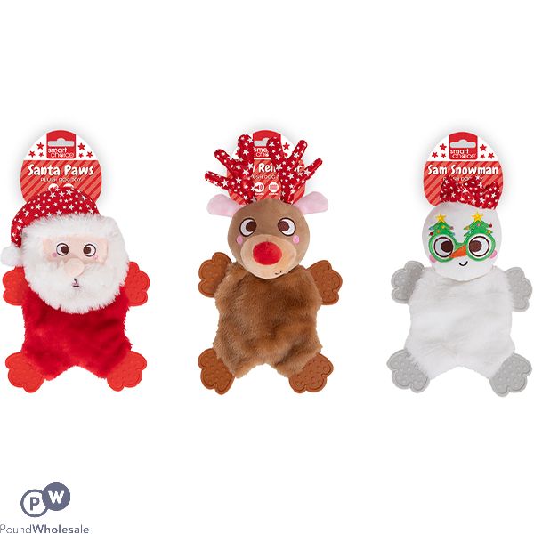 Smart Choice Christmas Plush & Rubber Dog Toys 30cm Assorted