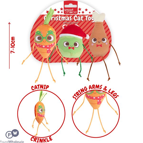 Smart Choice Christmas Dinner Catnip Cat Toys 3 Pack