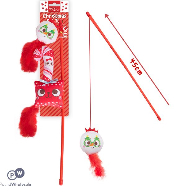Smart Choice Christmas Teaser Wand Catnip Cat Toys 45cm 3 Pack